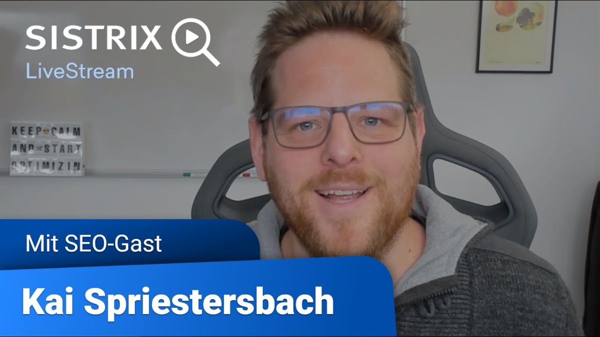 Am Freitag bin ich bei SISTRIX im Live-Stream!